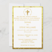 Traditional Gold Christelijk Cross Wedding Kaart (Voorkant)