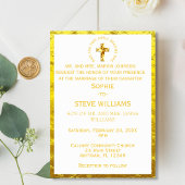 Traditional Gold Christelijk Cross Wedding Kaart