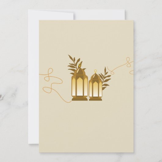 Traditional Golden Lanterns Ramadan Iftar Dinner Kaart (Achterkant)