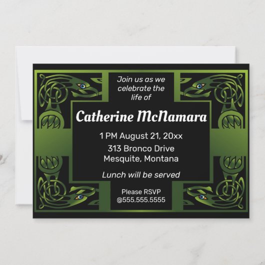 Traditional Green Irish Celtic Celebration Kaart (Achterkant)