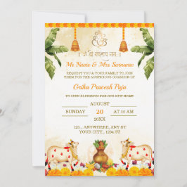 Traditional Griha Pravesh Invitation Card Kaart