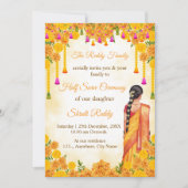 Traditional Half Saree Ceremony Invitation Kaart (Voorkant)