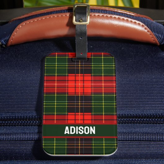 Traditional Holiday Plaid Bagagelabel (Voorkant Insitu 2)