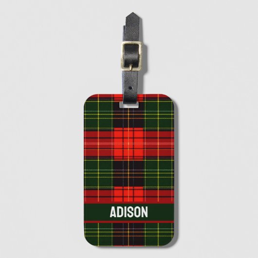 Traditional Holiday Plaid Bagagelabel (Voorkant (verticaal))