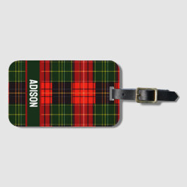 Traditional Holiday Plaid Bagagelabel