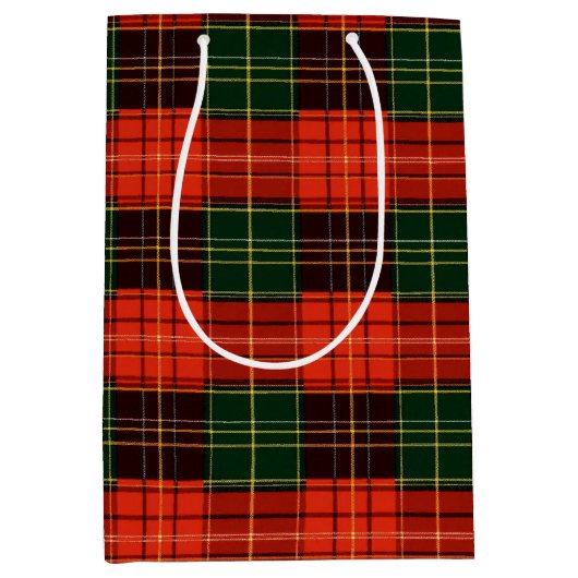 Traditional Holiday Plaid Medium Cadeauzakje (Voorkant)