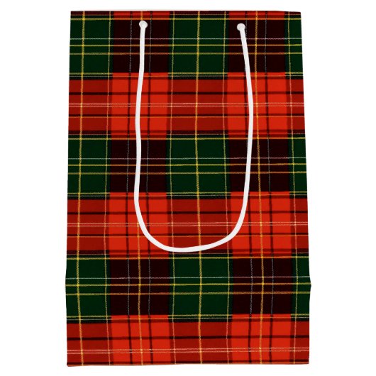 Traditional Holiday Plaid Medium Cadeauzakje (Achterkant)