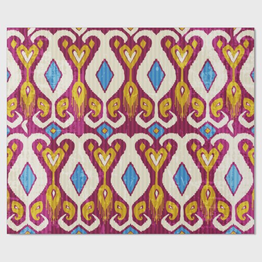Traditional ikat fabric seamless pattern cadeaupapier (Vlak)