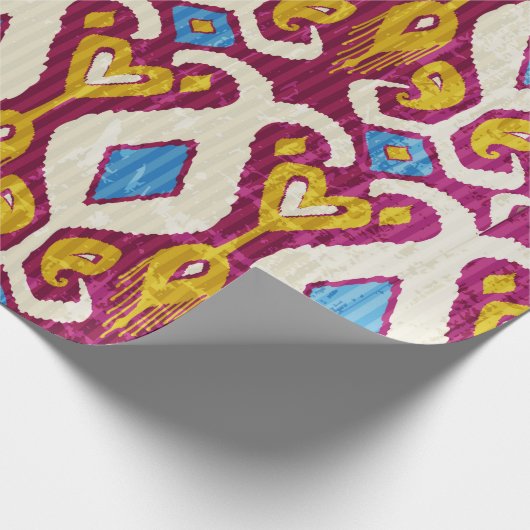 Traditional ikat fabric seamless pattern cadeaupapier (Hoek)