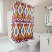 Traditional ikat fabric seamless pattern douchegordijn (In situ)