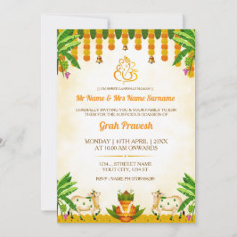 Traditional Indian Graha Pravesh Invitation Card Kaart