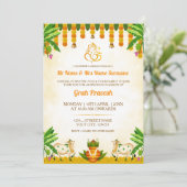 Traditional Indian Graha Pravesh Invitation Card Kaart (Staand voorkant)
