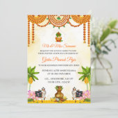 Traditional Indian Griha Pravesh Puja Invitation Kaart (Staand voorkant)
