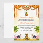 Traditional Indian Griha Pravesh Puja Invitation Kaart (Voorkant / Achterkant)
