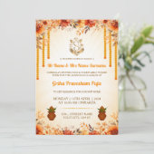 Traditional Indian Griha Pravesham Invitation Kaart (Staand voorkant)