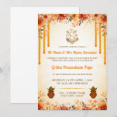 Traditional Indian Griha Pravesham Invitation Kaart (Voorkant / Achterkant)