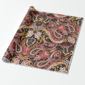 Traditional indian paisley pattern cadeaupapier (Uitgerold)