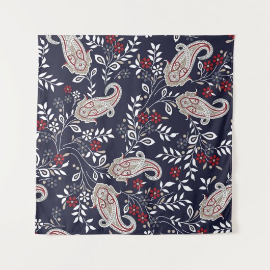 traditional Indian paisley pattern Wandkleed (Voorkant (horizontaal))