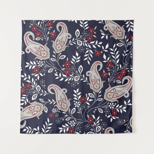 traditional Indian paisley pattern Wandkleed (Voorkant)