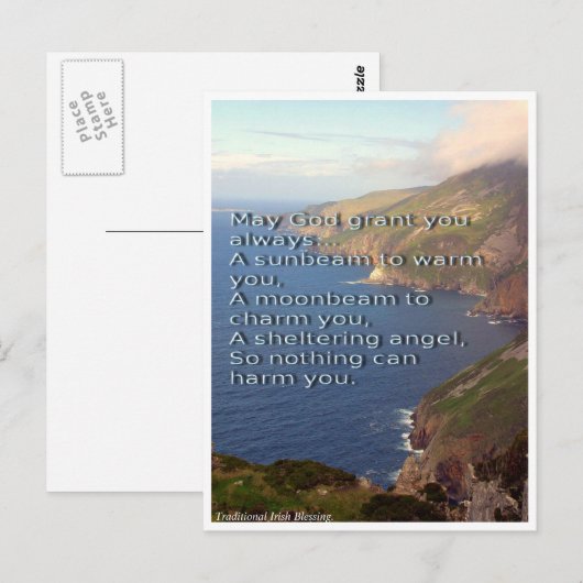 Traditional Irish Blessing, Ierse kustlijn Briefkaart (Voorkant / Achterkant)