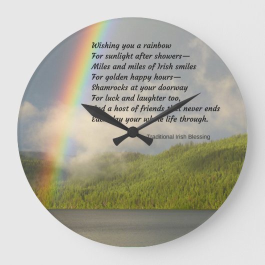 Traditional Irish Blessing Wall Clocks Grote Klok (Voorkant)