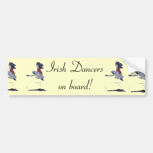 Traditional Irish Dancing Cartoon Bumpersticker (Voorkant)