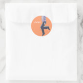 Traditional Irish Dancing Cartoon Ronde Sticker (Tas)