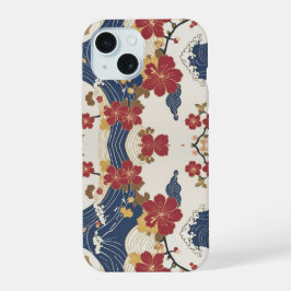 Traditional Japanese Kimono Pattern iPhone 15 Case