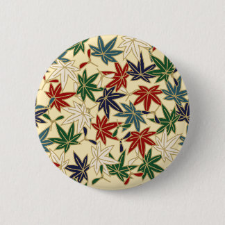 Traditional Japanese Maple Leaf Patterns Ronde Button 5,7 Cm
