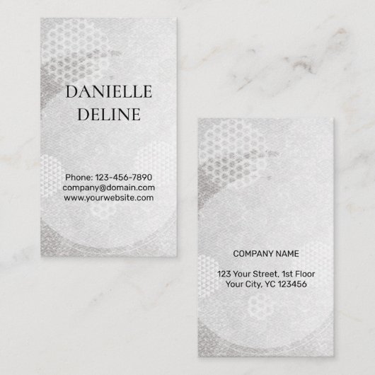 Traditional Japanese pattern Modern art silver Visitekaartje (Voorkant / Achterkant)