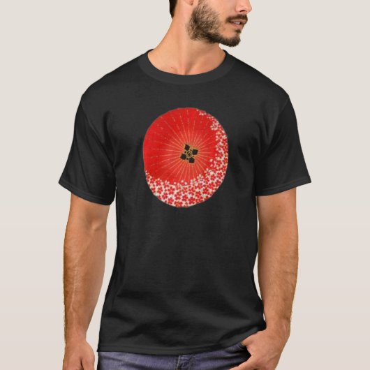 Traditional Japanese Patterns Cherry Blossoms Umbr T-shirt (Voorkant)