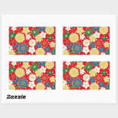 Traditional Japanese Patterns Rechthoekige Sticker (Vel)
