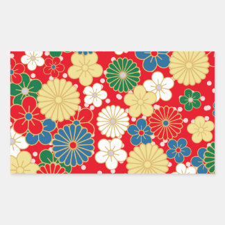 Traditional Japanese Patterns Rechthoekige Sticker