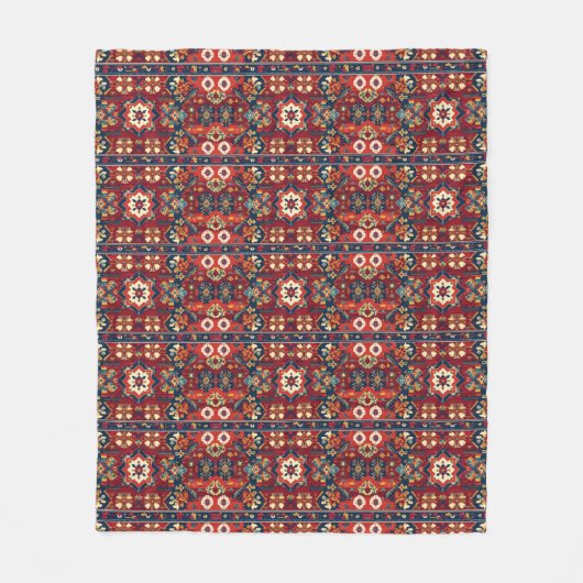 Traditional Kurdish geometric carpet pattern  Fleece Deken (Voorkant)
