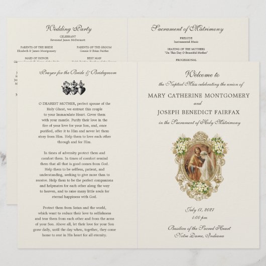 Traditional Latin Mass Wedding Program (Voorkant / Achterkant)