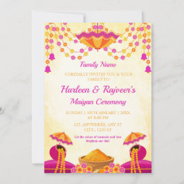 Traditional Maiyan Ceremony Invitation Card Kaart