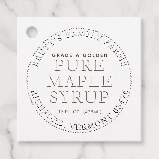 Traditional Maple Syrup Label Label (wit) (Voorkant)