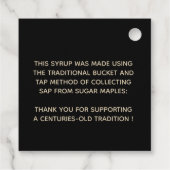 Traditional Maple Syrup Label Label Zwart met Goud (Achterkant)