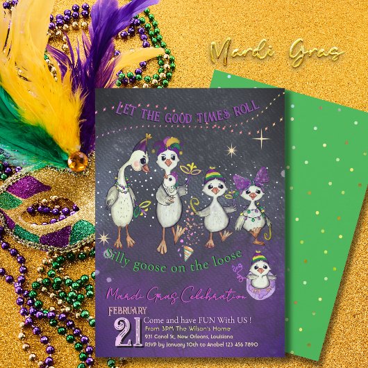 Traditional Mardi Gras symbolism with a goose  Kaart