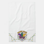 Traditional Mari Gras colored mask Theedoek (Verticaal)