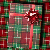 Traditional Maroon and Emerald Green Tartan Plaid Cadeaupapier