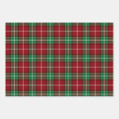 Traditional Maroon and Emerald Green Tartan Plaid Inpakpapier Vel (Voorkant 3)