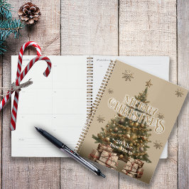 Traditional Merry Christmas Antiek Gold 20XX Planner