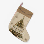 Traditional Merry Christmas Antiek Gold Custom Kleine Kerstsok (Voorkant (Hangend))