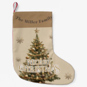 Traditional Merry Christmas Antiek Gold Custom Kleine Kerstsok (Voorkant)