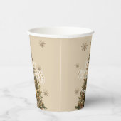 Traditional Merry Christmas Antiek Gold Custom Papieren Bekers (Rechts)