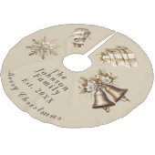 Traditional Merry Christmas Antiek Gold Kerstboom Rok (Gekanteld)