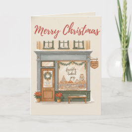 Traditional Merry Christmas Bakery Card Freshly Kaart