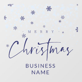 Traditional Minimalist Navy Snowflakes  Raamsticker