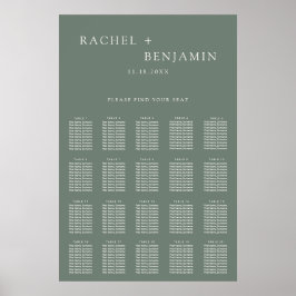Traditional Minimalist Simple Wedding Sage Green Poster